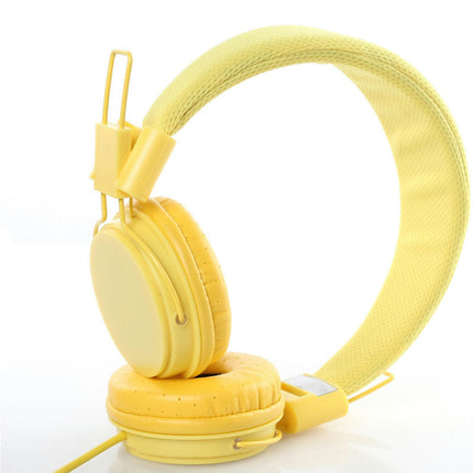 EP05 Stereo Gaming Wired Headphone Noise Reduction Foldable 3.5mm Headset for Computer-Yellow