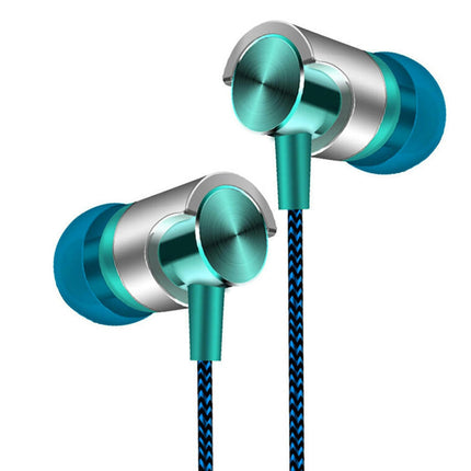 Volume Control Phone Laptop In-ear Earphones Braided Wired Stereo Sound Headset-Blue