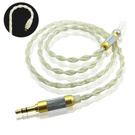 JCALLY Golden Plated Braided Wear-resistant Headphone Cable with B/C/MMCX Pin-Golden Silver