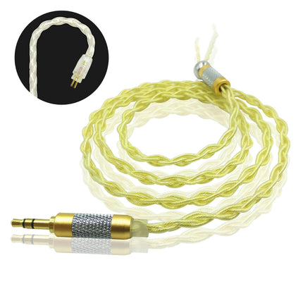 JCALLY Golden Plated Braided Wear-resistant Headphone Cable with B/C/MMCX Pin-Golden Silver