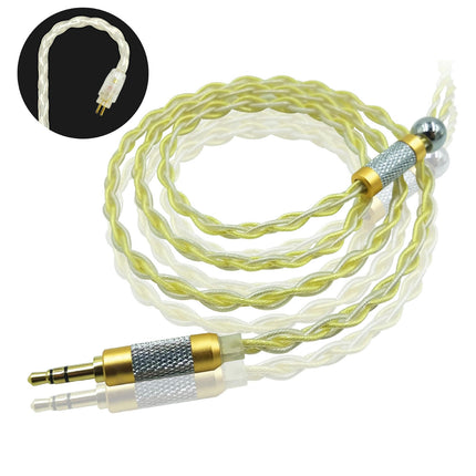 JCALLY Golden Plated Braided Wear-resistant Headphone Cable with B/C/MMCX Pin-Golden Silver