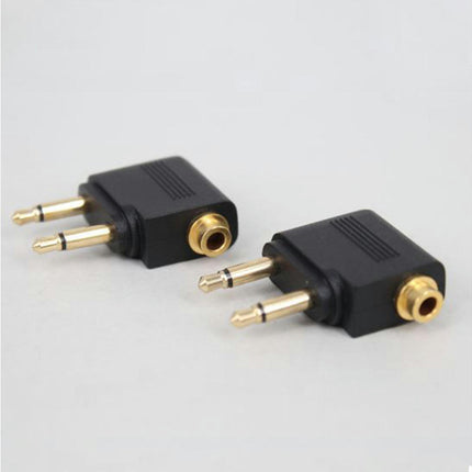 3.5mm Female to 2 Male Converter Plug Stereo Airplane Headset Ear Audio Adapter