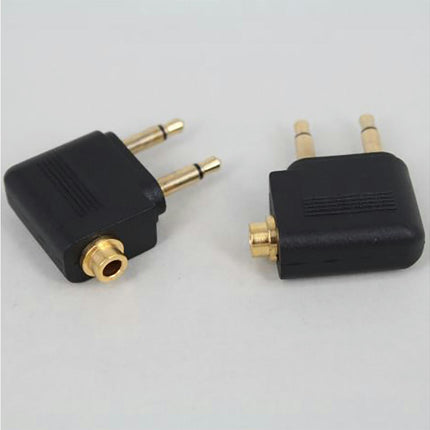 3.5mm Female to 2 Male Converter Plug Stereo Airplane Headset Ear Audio Adapter