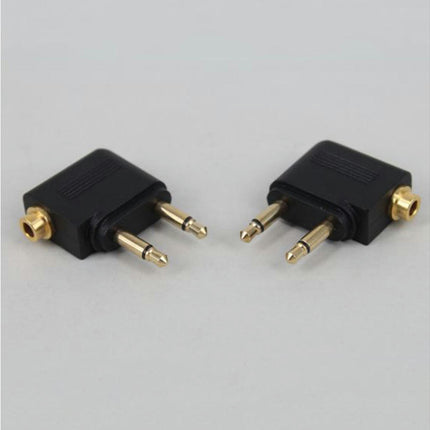 3.5mm Female to 2 Male Converter Plug Stereo Airplane Headset Ear Audio Adapter