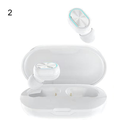 Bluetooth 5.0 Wireless Earbuds IPX7 Waterproof In-Ear Earphones with Mic for Sports-White