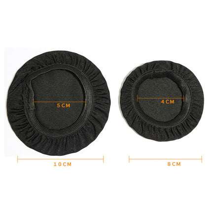 Round Shape Headphone Removable Dust-proof Cushion Headphone Cover for Offices-Black