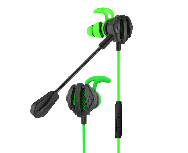 Non-delayed 360-degree Stereo Sound Headset In-ear Wired Earphone with Microphone-Green