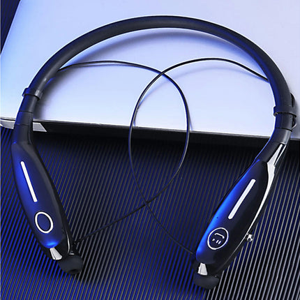 Wireless Neck Hanging Bluetooth Headset  990S Universal In-ear Sports Headphone-Blue