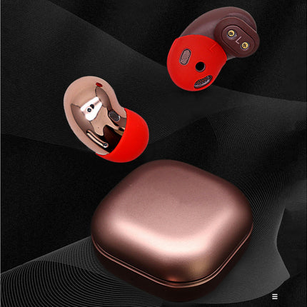 1 Pair Ear Caps Wireless Earphone Protective Case for Samsung Galaxy Buds Live-Wine Red