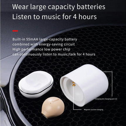 Sports Earbud Mini Bluetooth High Clarity Call Wireless Earphone with Charging Box-Black