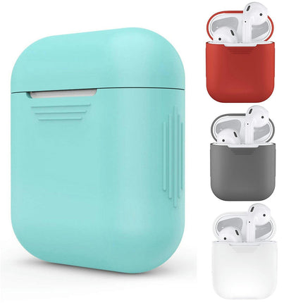 Soft Silicone Protector Case Shockproof Protector Shield for Apple AirPods Earphones-Pink