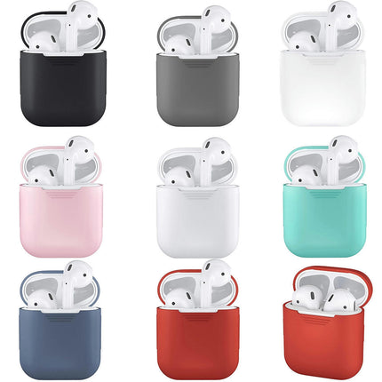 Soft Silicone Protector Case Shockproof Protector Shield for Apple AirPods Earphones-Pink