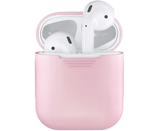 Soft Silicone Protector Case Shockproof Protector Shield for Apple AirPods Earphones-Pink