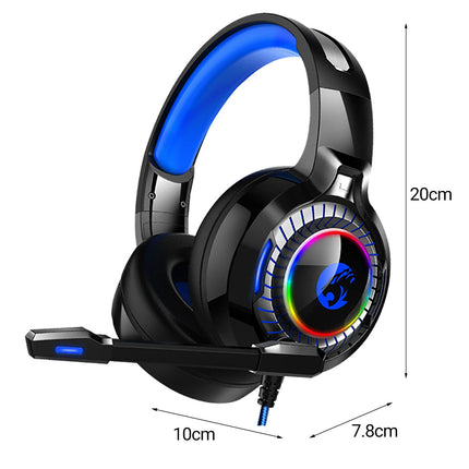 HiFi Noise Reduction RGB Breathing Light 3.5mm Headphone with Mircophone A60 Wired Headphone-Black