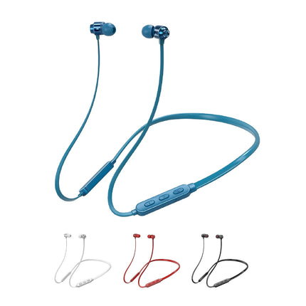 Sports Music Earphone Wireless In-Ear Stereo Headset with Line Control Earbuds-Blue