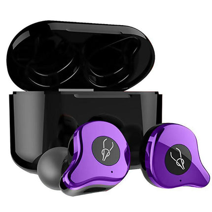 Sabbat E12 Wireless Bluetooth 5.0 Headset Stereo In-Ear Earphone with Charge Box-Purple