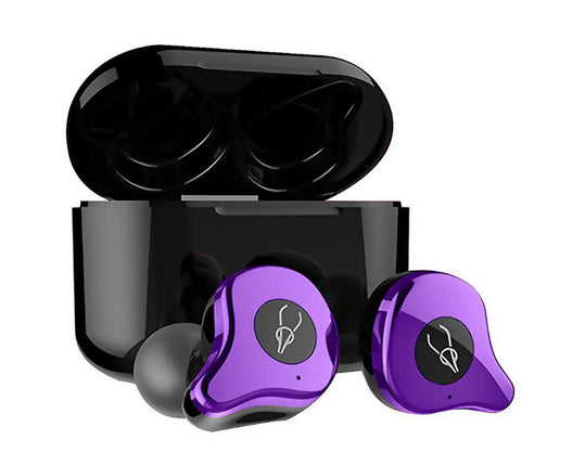 Sabbat E12 Wireless Bluetooth 5.0 Headset Stereo In-Ear Earphone with Charge Box-Purple