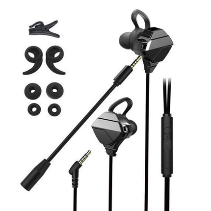 G10 Wired Stereo Sound Earphone In-line Mic  Earbuds Deep Bass Earphones for Tablets-Black