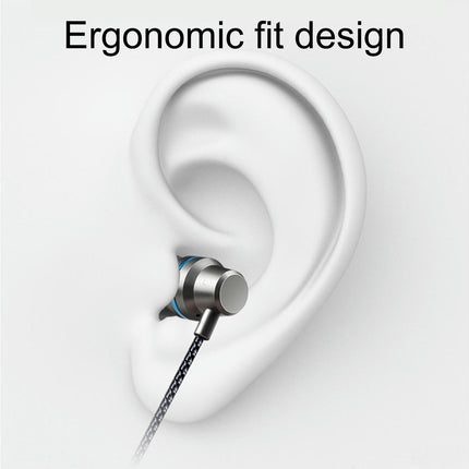 Ergonomic Wire Control In-ear 3.5mm Portable Earphones YE1 Wired Earbuds-Sliver White