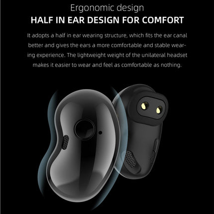 LED Color Screen Bluetooth5.1 Mini Stereo Sports In-ear Earbud S6 Plus Wireless Earphone-Black