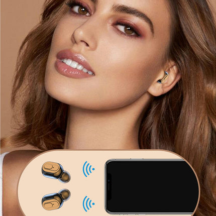 TWS Bluetooth 5.1 Stereo Wireless Rechargeable Smart Touch Earphone with Mic-Black