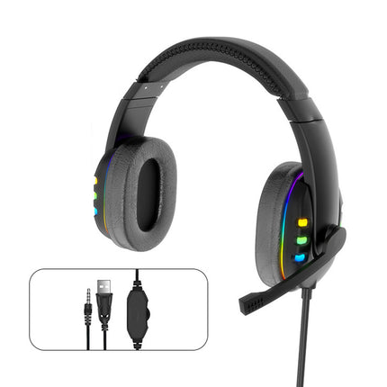 Wired Headset AK47 Earphone Noise Reduction Luminous Dynamic Headphone for Phone-1#