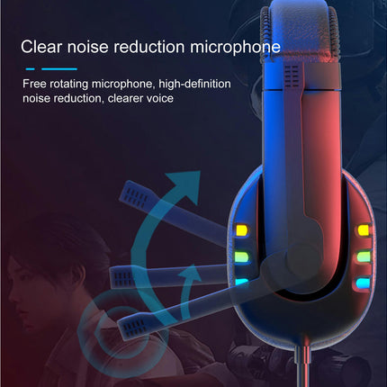 Wired Headset AK47 Earphone Noise Reduction Luminous Dynamic Headphone for Phone-1#