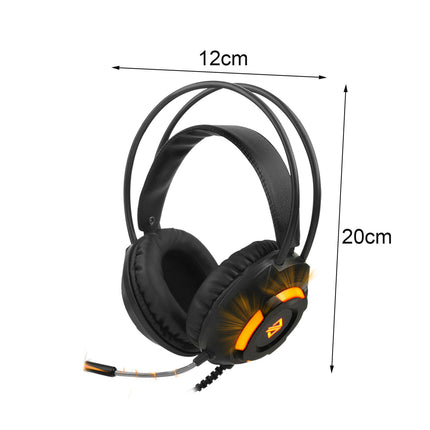 Over-ear AJAZZ AX120 Wired Headphone USB 7.1 Surround Sound Gaming Headset for Desktop-Black