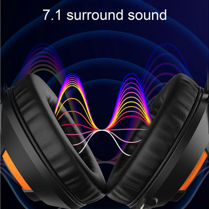 Over-ear AJAZZ AX120 Wired Headphone USB 7.1 Surround Sound Gaming Headset for Desktop-Black