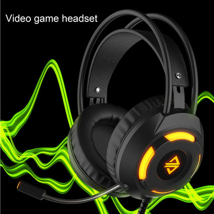 Over-ear AJAZZ AX120 Wired Headphone USB 7.1 Surround Sound Gaming Headset for Desktop-Black