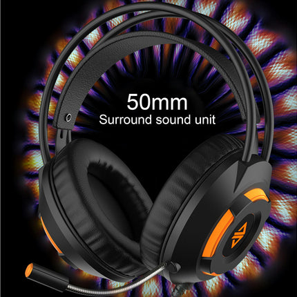 Over-ear AJAZZ AX120 Wired Headphone USB 7.1 Surround Sound Gaming Headset for Desktop-Black