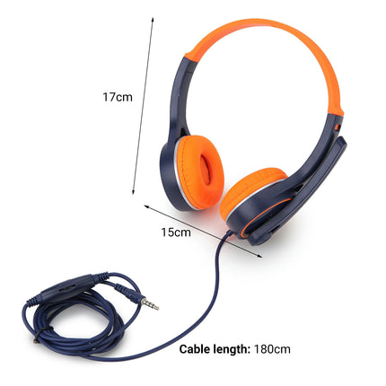 SY-G30 Over-Ear Wired Headphone Computer Headphone with Microphone for Online Course-Orange