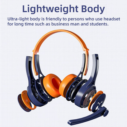 SY-G30 Over-Ear Wired Headphone Computer Headphone with Microphone for Online Course-Orange