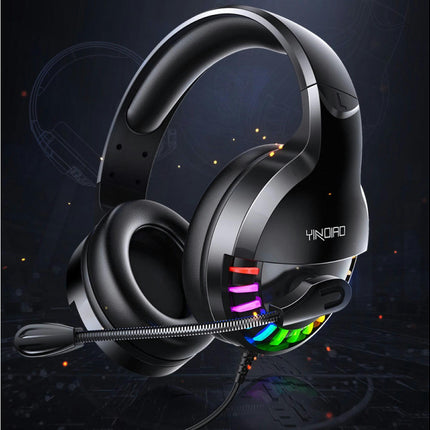 LED Light Q2 Wired Gaming Headset Headphones with Mic for Computers Laptops-Black