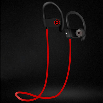 Waterproof U8 Bluetooth-compatible Earphone with Mic Touch Control Sports Earphone for Sports-Red