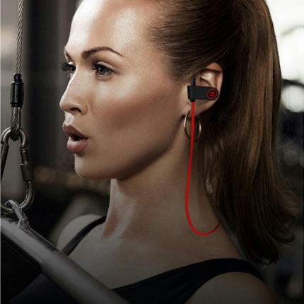 Waterproof U8 Bluetooth-compatible Earphone with Mic Touch Control Sports Earphone for Sports-Red