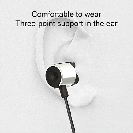 High Fidelity  Ergonomic Wired Earbud In-ear 3.5mm Gaming Earphone for Running-Black