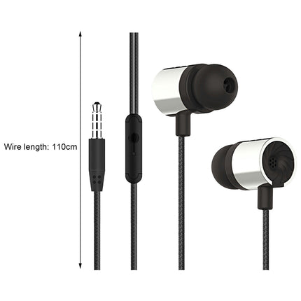 High Fidelity  Ergonomic Wired Earbud In-ear 3.5mm Gaming Earphone for Running-Black