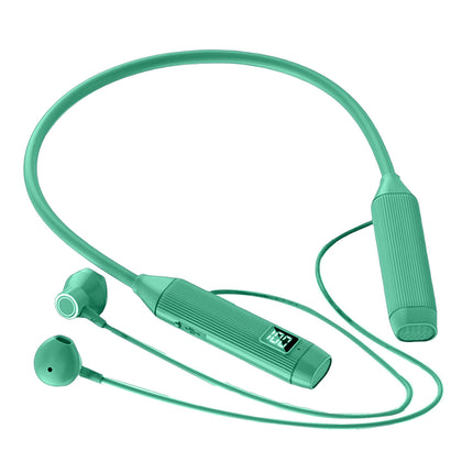 36D Surround Sound Effect Wireless Earbud Bluetooth 5.2 Neck Hanging Sports Earphone-Green