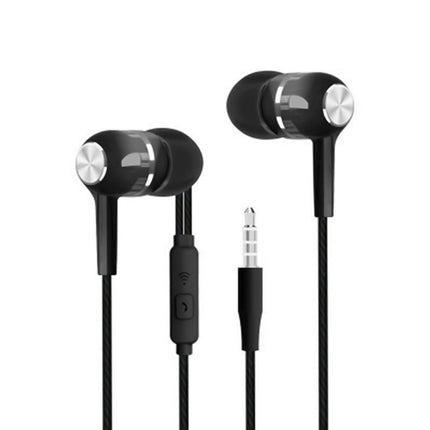 Universal Portable Headphones S12 3.5mm Wired Earphone Earbuds with Mic for Phone-Black