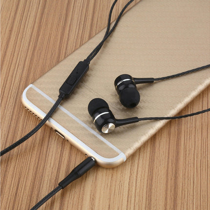 Universal Portable Headphones S12 3.5mm Wired Earphone Earbuds with Mic for Phone-Black