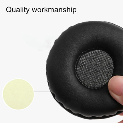 Dust-proof Ear Pads Faux Leather Elastic Headphone Earmuff for ATH-SJ33/SJ55/ES7/ESW9-Black