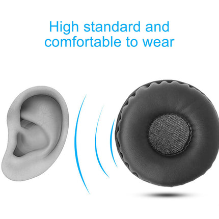 Dust-proof Ear Pads Faux Leather Elastic Headphone Earmuff for ATH-SJ33/SJ55/ES7/ESW9-Black