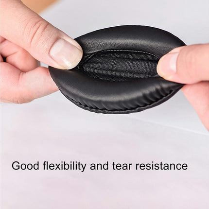 Dust-proof Ear Pads Faux Leather Elastic Headphone Earmuff for ATH-SJ33/SJ55/ES7/ESW9-Black