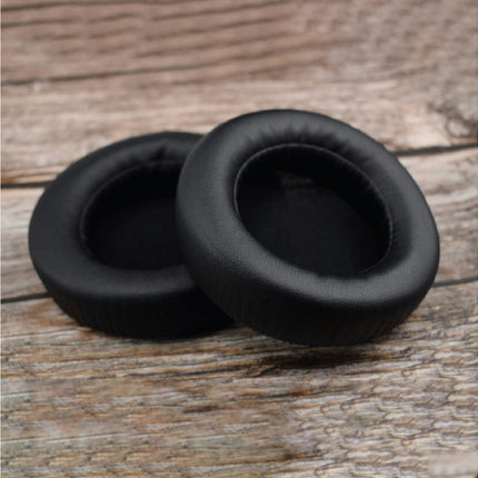 Dust-proof Ear Pads Faux Leather Elastic Headphone Earmuff for ATH-SJ33/SJ55/ES7/ESW9-Black