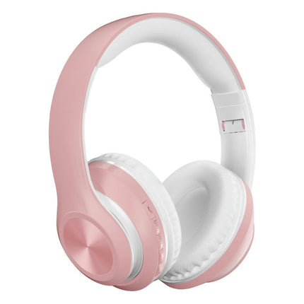 Foldable Rechargeable Wireless Headset P68 Bluetooth 5.0 HiFi Sound Headphones-Pink