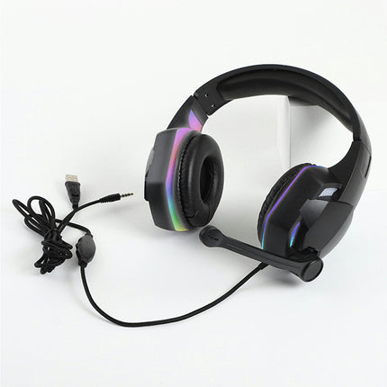 G2000 Noise Reduction Headphone Stereo Sound Wired Gaming Headset for Home-Colorful Light