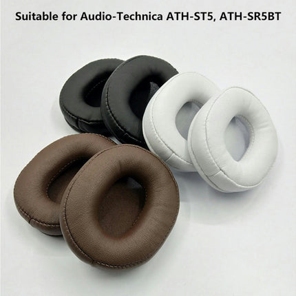 Headphone Accessories Faux Leather Foam Earpad Headband for Audio Technica ATH-SR5 ATH-SR5BT-Black