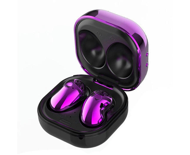 LED Color Screen Bluetooth 5.1 Earphone S6 Plus Wireless Mini In-ear Earbud for Sports-Purple