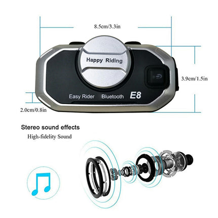 Motorcycle FM Headphone Hands-free Bluetooth-compatible V5.0 Helmet Music Stereo Earphone